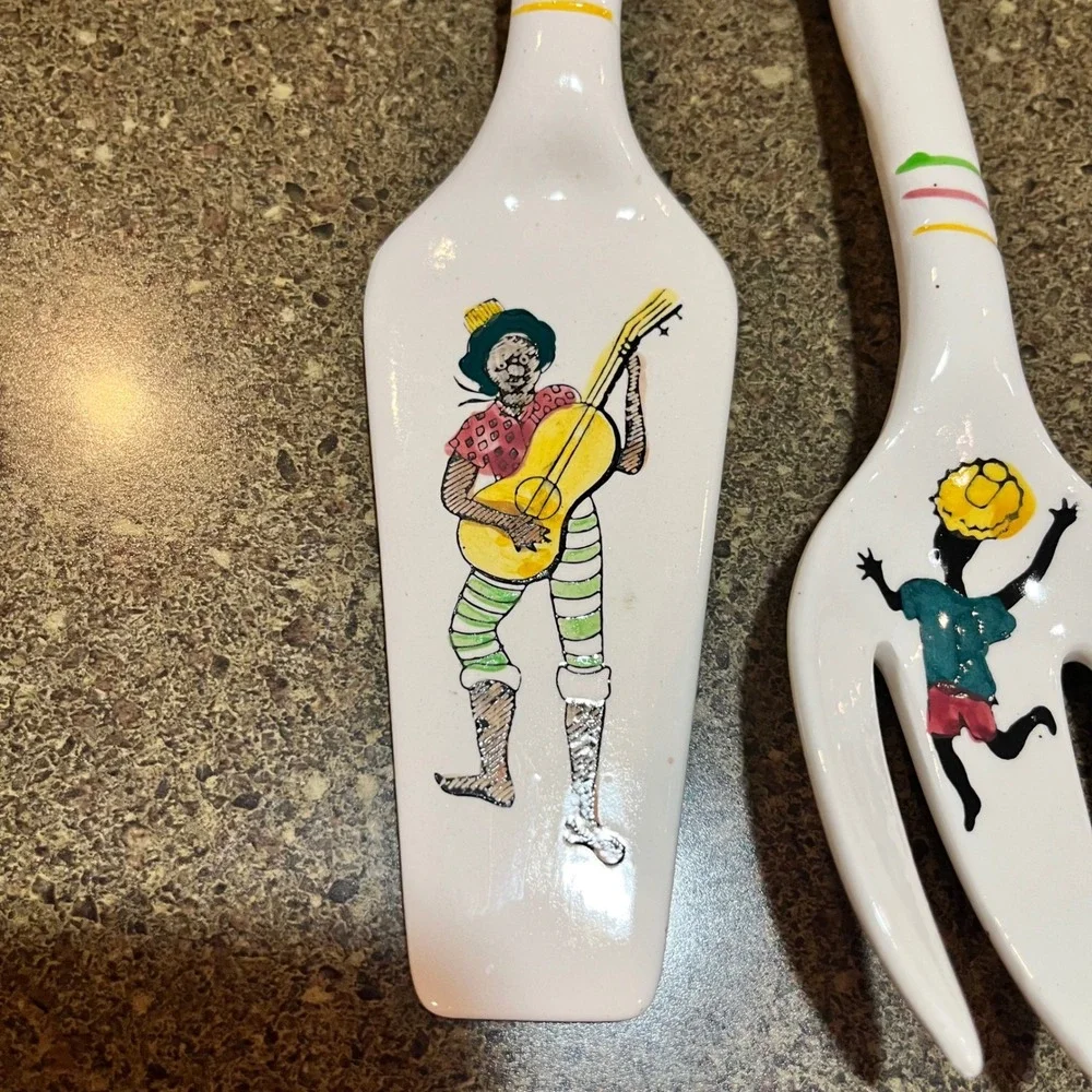 Vintage Ceramic Kitchen Utensils Wall Decor Hanging Set,‎ Japan Folk Art